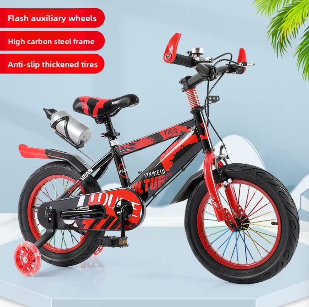 Soft-Tail Kids Mountain Bike 12/18-Inch, Carbon Steel Frame with Dual Brakes New Style for 3-9 Age