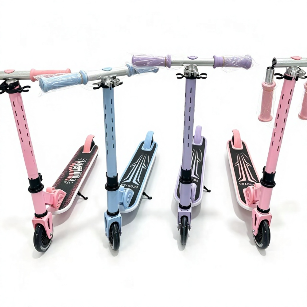 Iron Frame Polyurethane Wheel Scooter, Cross-border New Two-Wheel Model for Kids Teens 6-12 & Adult Commute