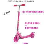 Pink 125 Series Foldable Steel Kids Kick Scooter 2 Big Wheels