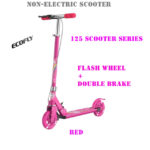Pink 125 Series Foldable Steel Kids Kick Scooter 2 Big Wheels