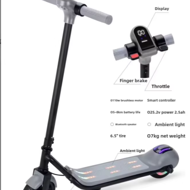 Hot Selling 6.5inch Foldable Smart Electric Scooter for Kids Aluminum Alloy 2 Wheels for Outdoor Use