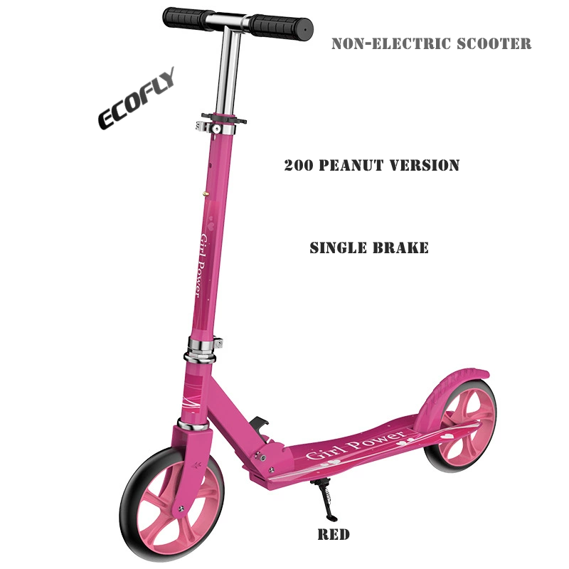 ECOFLY Portable Foldable Steel Kick Scooter for Kids 200 VERSION with 2 Big Wheels Height Adjustable for Outdoor Activities