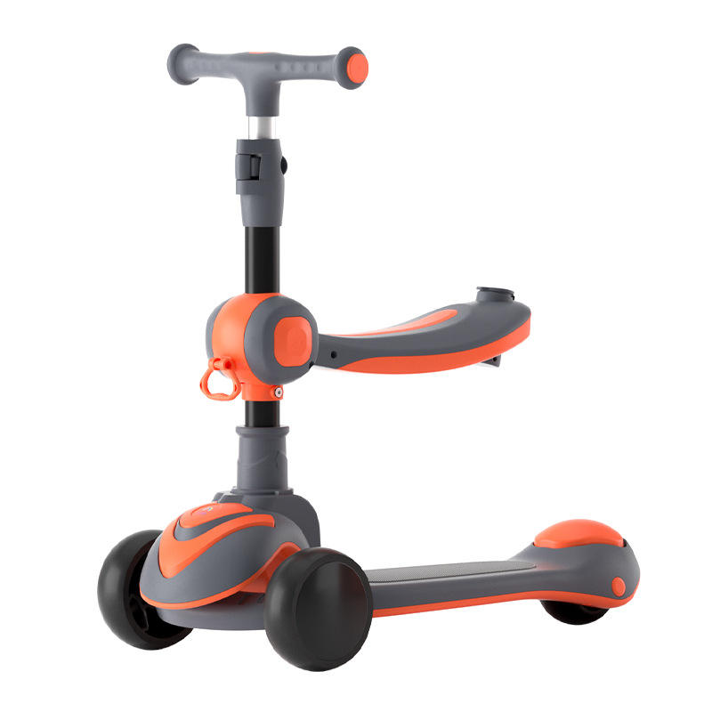 Children Scooter Three-in-One Sit-and-Slide One-Click Folding Metal 212 Years Old Boys Girls 2-12 Years Wholesale