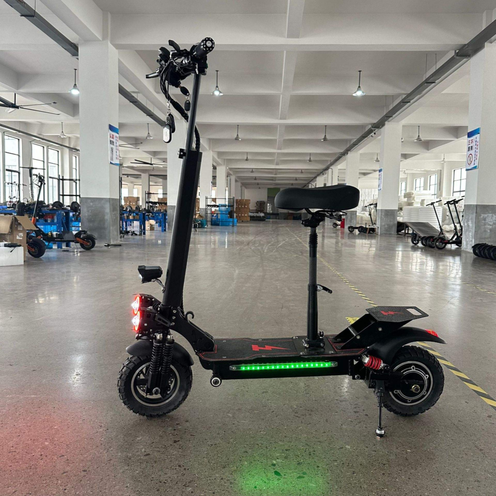 Factory Direct 48V High Power 800W/1200W Double Drive Adult Folding Electric Scooter 10 Inch Off-road Tire 18ah Electronic