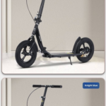 New Adult Push-Along Kick Scooter, Foldable Two-Wheel Iron Frame for Campus Student Kids & Teen Commute