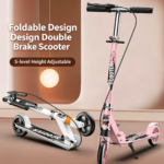 2-Wheel Adult Kick Scooter, Foldable Campus Commuter Scooter for Teens & Kids 6-12 Years Old