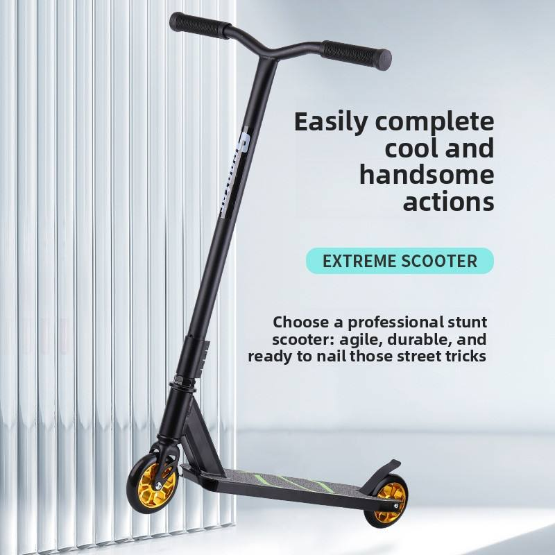 Russia Direct Supply Child Extreme Stunt Scooter Aluminum Alloy Polyurethane Wheels Two-wheeled Non-Foldable Sports Mobility