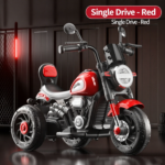 Ecofly Manufacturer Rechargeable 3-Wheel Dual-Drive Electric Motorcycle Ride-On Toy Car Red Kids Boys Girls Sports Entertainment