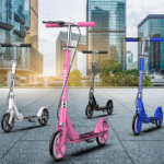 Outdoor Activities Straight 2 Big Wheels Kids Scooter Portable Foldable Kids Iron & Steel Kick Scooters for Child and Adults