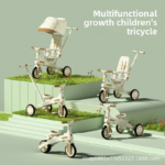 Portable 1-3 Years Old Children's Tricycle Metal Balance Car with Four-in-One Growth Pedal Features