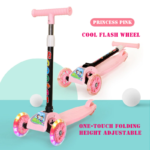 Children's 3-Wheel Foldable Plastic Steel Kick Scooter Baby Product for Balance Training Kids' Scooter with Plastic Wheels