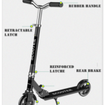 ECOFLY Portable Foldable Steel Two-Wheel Kick Scooter Height Adjustable Max Speed <3.6km/h Model 200 HSB Kids Ages 3-12 Outdoor
