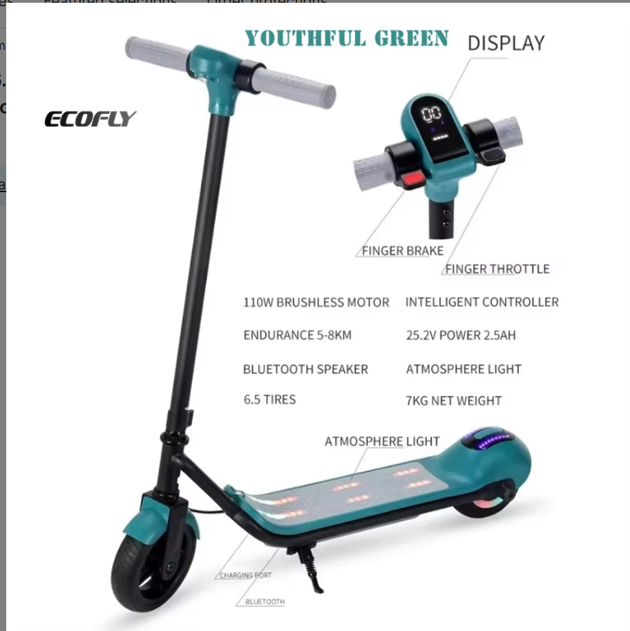 Hot Selling 6.5 Inch Foldable Two-Wheel Aluminum Alloy Electric Scooter Smart Electronic Kids’ Toy for Outdoor Use