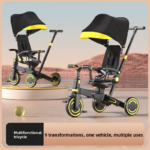 High Quality Baby Foldable Sunshade Tricycle Alloy Frame Training Wheels with Foam Wheels for 1-3 Years Old