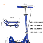 145 SERIES Double Big Wheels Kick Scooter Portable Foldable Iron & Steel Kick Scooter for Outdoor Activities Special for Kids