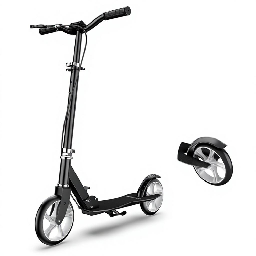 Foldable Shockproof Children Scooter Steel Frame PU Roller Wheel 2-Wheel Urban Campus Play for 8-12 Years Old