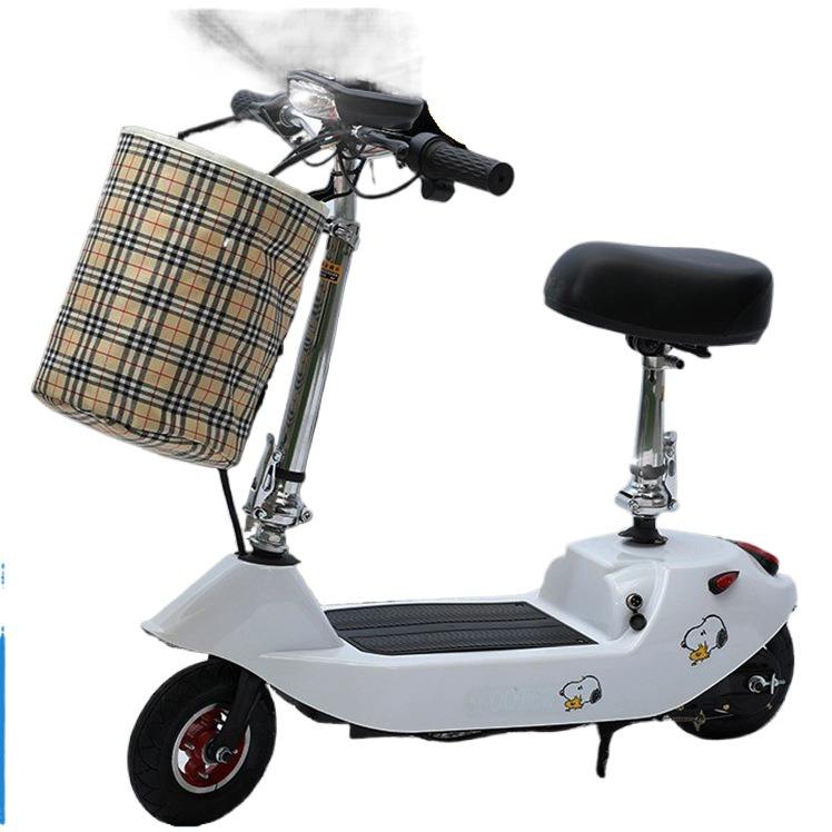Portable Mini Two-Wheel Lithium Battery Scooter Women’s Foldable Little Dolphin Design Lightweight Electronic Smart Type