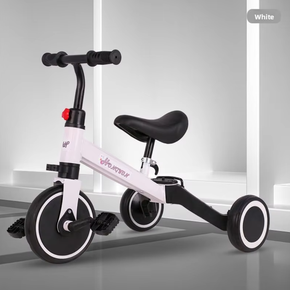 Baby Milk Powder Gift Car, Foldable Metal Multifunctional Tricycle Anti-Rollover Balance Bike with Pedals