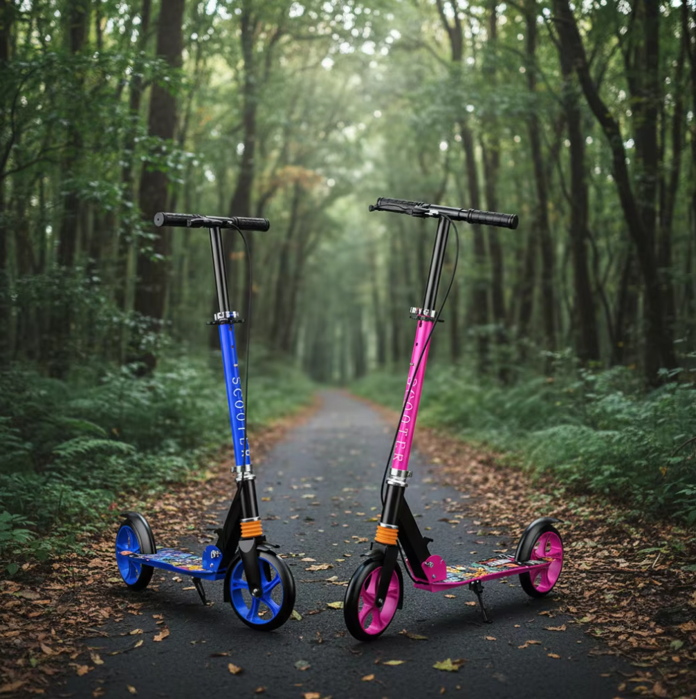 Cross-border Iron Student Scooter 2-Wheel Folding Portable Shock Absorption Handbrake 5kg Lightweight for E-commerce