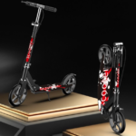 Portable Child Scooter Lightweight Foldable 2-Wheel Handbrake Metal Polyurethane Material 5kg