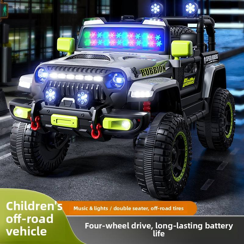 Dual Drive Children Electric Four-Wheel Off-Road Toy Car Remote Controlled Vehicle 50kg Load for Boys Girls Aged 1-6