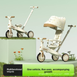Portable 1-3 Years Old Children's Tricycle Metal Balance Car with Four-in-One Growth Pedal Features