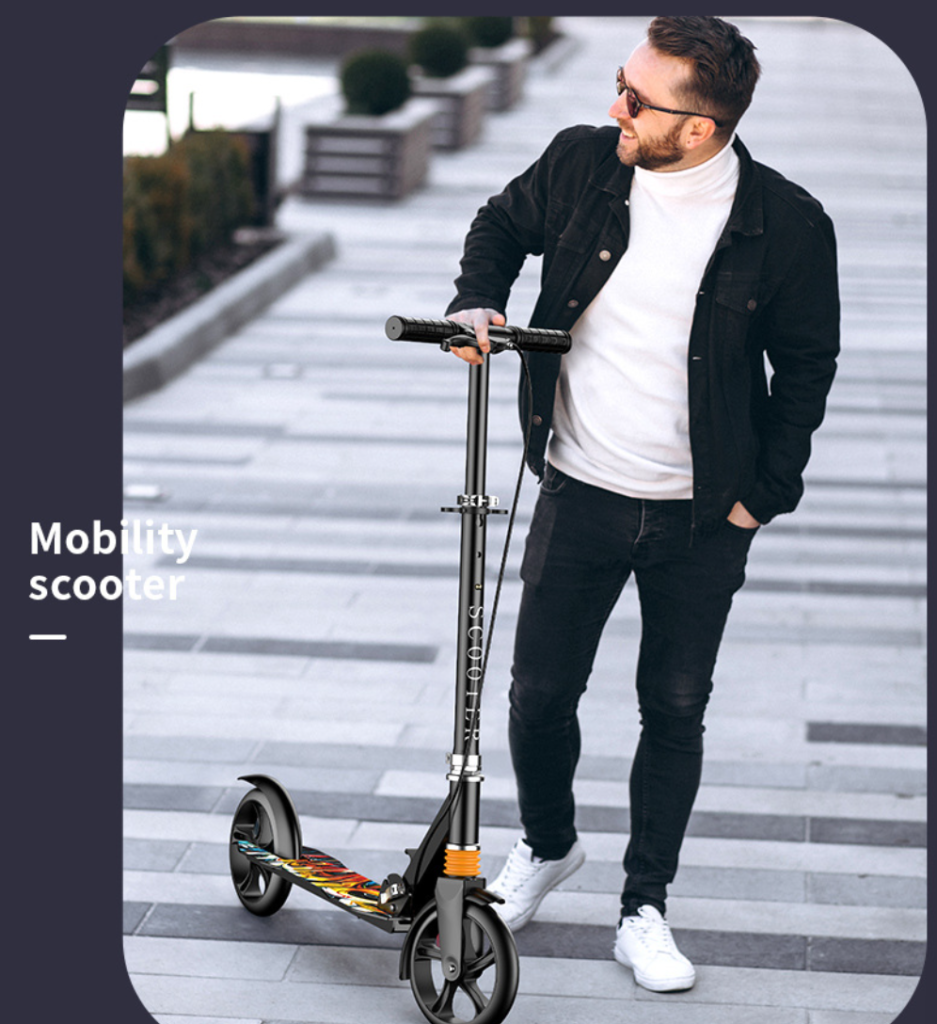 2026 Upgraded Cross-border Iron Adult Scooter 2-Wheel Folding Portable Shock Absorption Handbrake for E-commerce