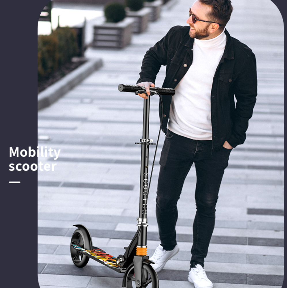 Hot Sale Cross-border Iron Student Scooter 2-Wheel Folding Portable Shock Absorption Handbrake 5kg for E-commerce