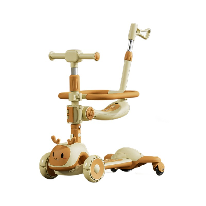 3-6 Years Old Children's Four-in-One 3-Wheel Tricycle Sittable Guardrail Plastic Body Seat Included Wholesale