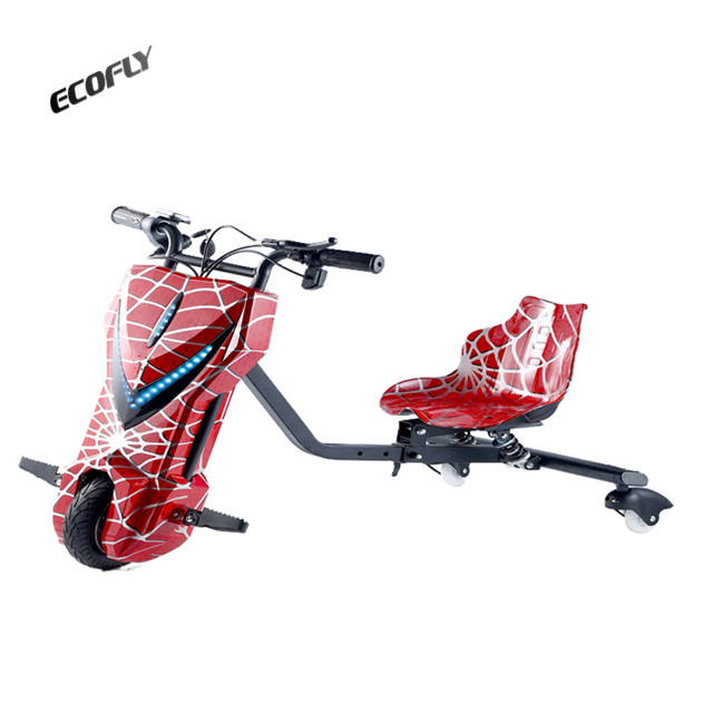 ECOFLY Unisex Kids 6.5inch Electric Scooter 360 Rotating 3 Wheels for Smart Features Drifting Trike <30km/h Max Speed 60kg