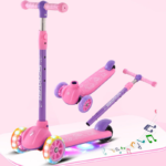 Manufacturer's Gift Foldable Flashing Pedal Scooter for Kids 1-6 Years Old Mi Gao Car Design Plastic Material