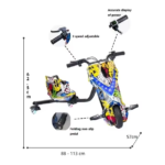Children's 36V Electric Scooter Street Dance 250W 8-Inch Three-Wheel 80kg Load Bearing Drifting Scooter