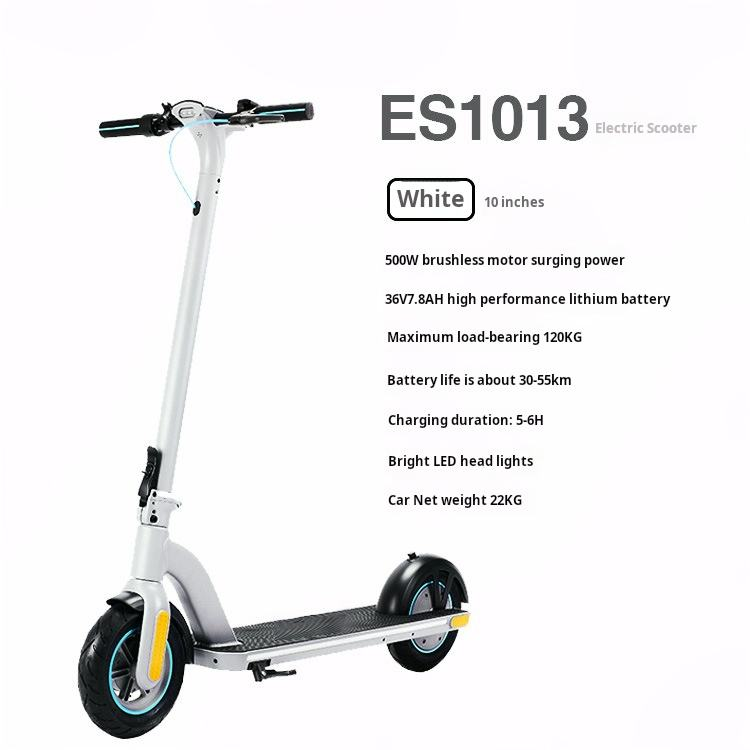 2026 RS350 Style 10 Inch Aluminum Alloy Electric Scooter Two-Wheel Electronic Horn Ambience Light Scooter