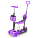 Mihao Mobility Scooter for Children, Height-Adjustable Kick Tricycle Lights Iron Frame Factory-direct Supply