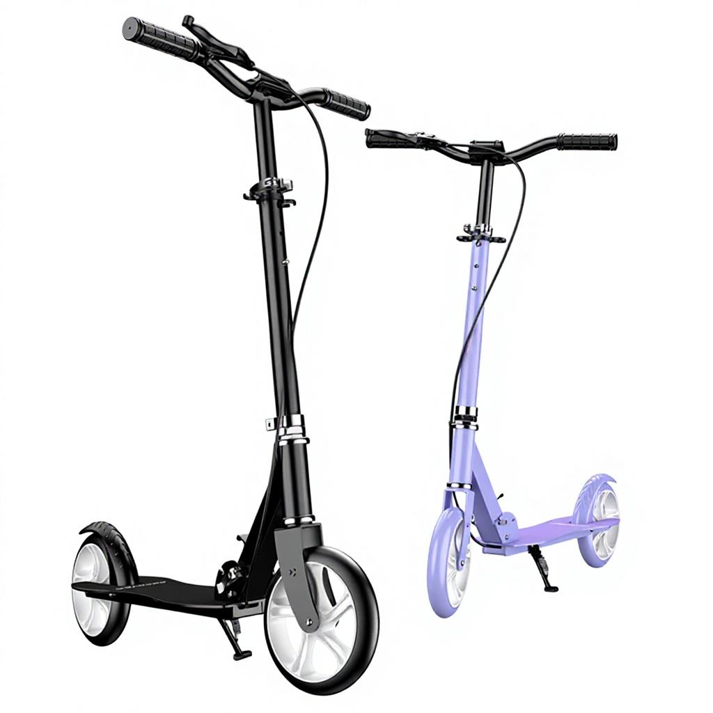 Urban Campus Kids Pedal Scooter Steel Frame Foldable Design PU Wheels Shockproof for 8-12 Year Old