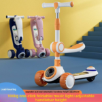 New Plastic Children's Tricycle Foldable Three-in-One for Boys and Girls 6-14 Years Old