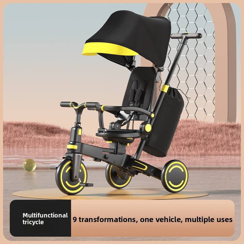 Wholesale Baby Sunshade Pedal Tricycle Foldable Alloy Frame Multifunctional Training Bike for 1-3 Years Old