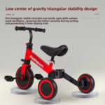 Foldable Metal Kids Tricycle with Pedals Toddler Balance Scooter Baby Ride-on Gift Car