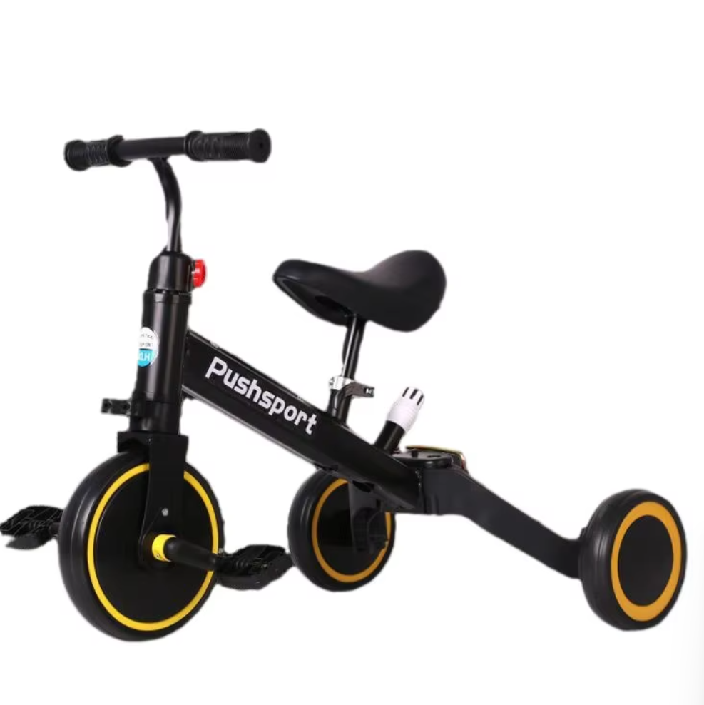 Foldable Metal Kids Tricycle with Pedals Toddler Balance Scooter Baby Ride-on Gift Car