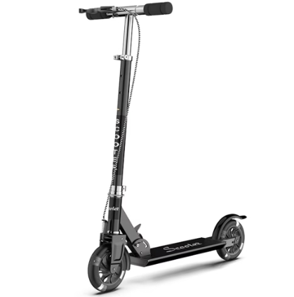 Black 125 Series Foldable Steel Kids Kick Scooter 2 Big Wheels