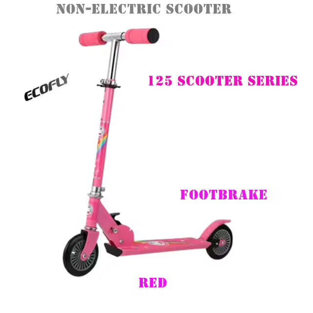 Red 125 SERIES 2 Foldable 2 Big Wheel Kids Iron Steel Scooter